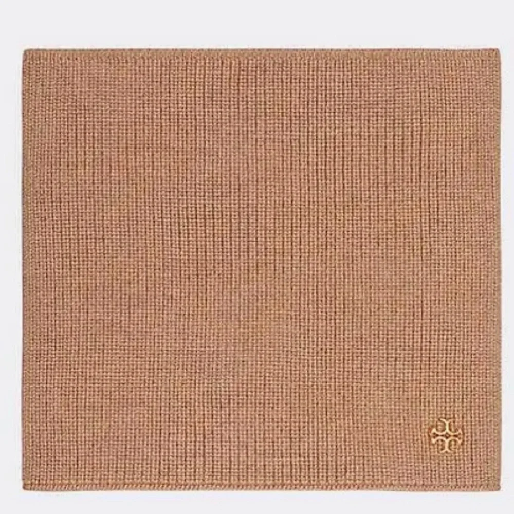 Tory Burch Camel Wool Neck Warmer Snood